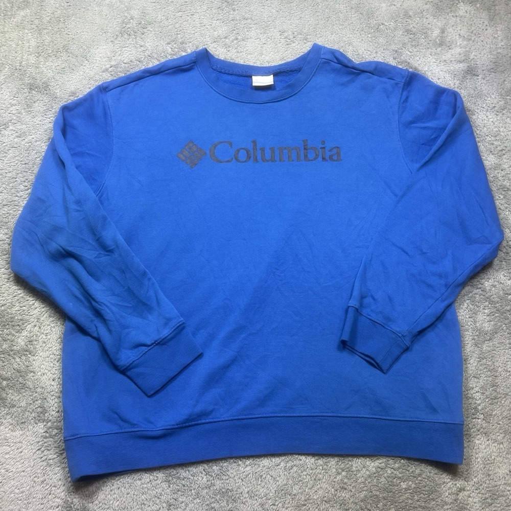 Columbia‎ Sweatshirt Men's 2XL Blue Pullover Trek Fleece Crew Outdoor Hiking